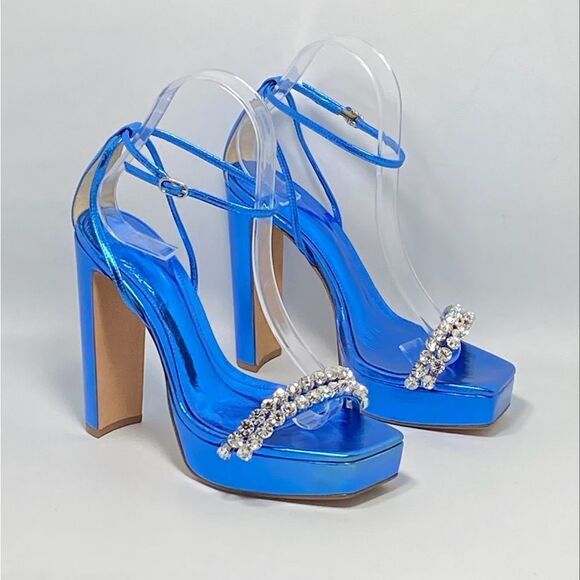 Alexandre Birman Lenny Metallic Leather Platform Sandals size 37 - Picture 6 of 12